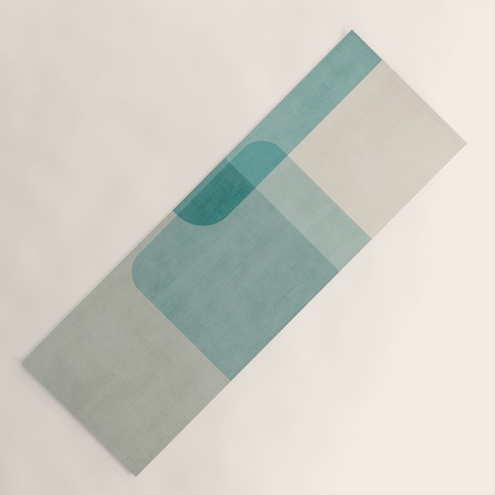 Neutral Blue Tones Geometric Minimalist Artwork Yoga Mat Gallery Image 1