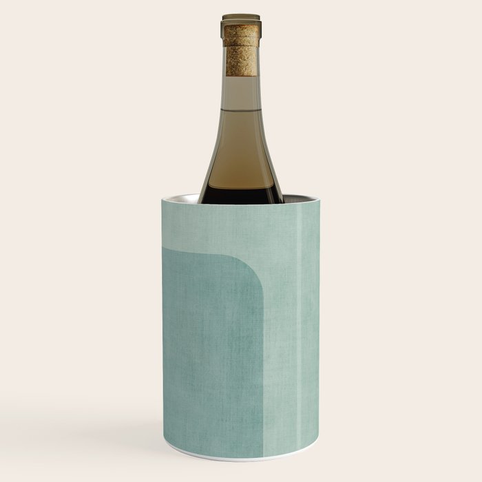 Neutral Blue Tones Geometric Minimalist Artwork Wine Chiller Gallery Image 3