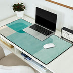 Neutral Blue Tones Geometric Minimalist Artwork Desk Mat Gallery Image 2