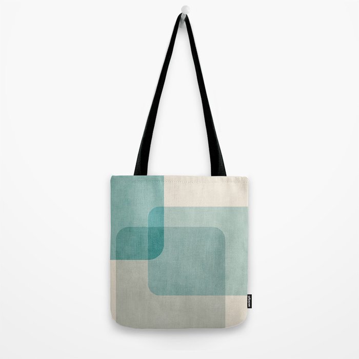 Neutral Blue Tones Geometric Minimalist Artwork Tote Bag Gallery Image 2