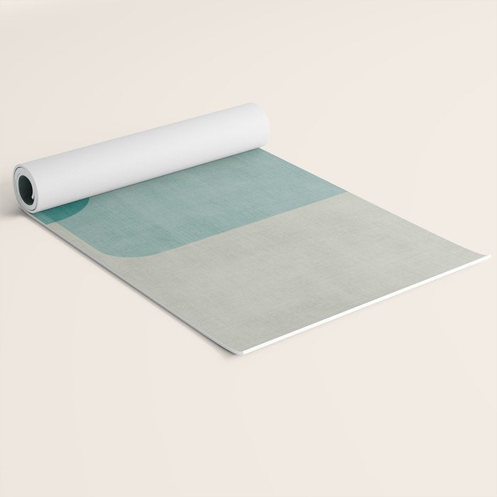 Neutral Blue Tones Geometric Minimalist Artwork Yoga Mat Gallery Image 2