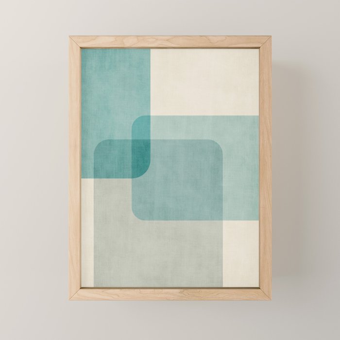 Neutral Blue Tones Geometric Minimalist Artwork Mini Art Print Gallery Image 1