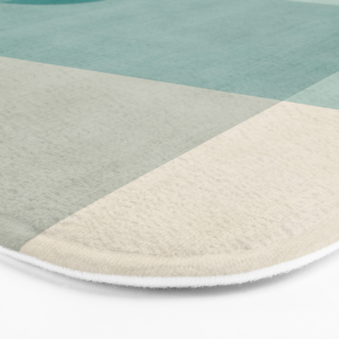 Neutral Blue Tones Geometric Minimalist Artwork Bath Mat Gallery Image 3