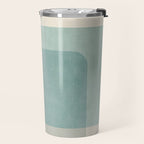 Neutral Blue Tones Geometric Minimalist Artwork Travel Mug Gallery Image 2