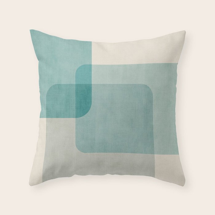 Neutral Blue Tones Geometric Minimalist Artwork Throw Pillow Gallery Image 6