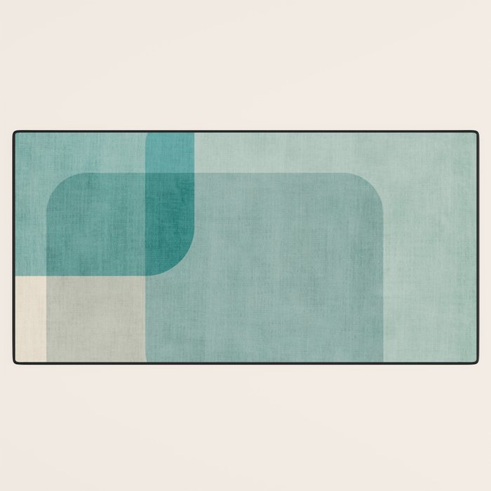 Neutral Blue Tones Geometric Minimalist Artwork Desk Mat Gallery Image 3