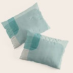 Neutral Blue Tones Geometric Minimalist Artwork Pillow Sham Gallery Image 3