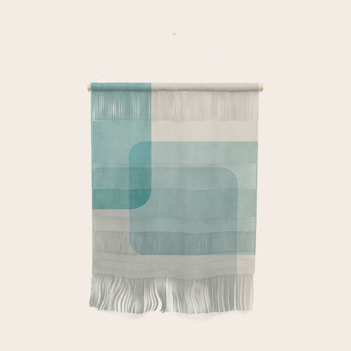 Neutral Blue Tones Geometric Minimalist Artwork Wall Hanging Gallery Image 1