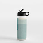 Neutral Blue Tones Geometric Minimalist Artwork Water Bottle Gallery Image 1