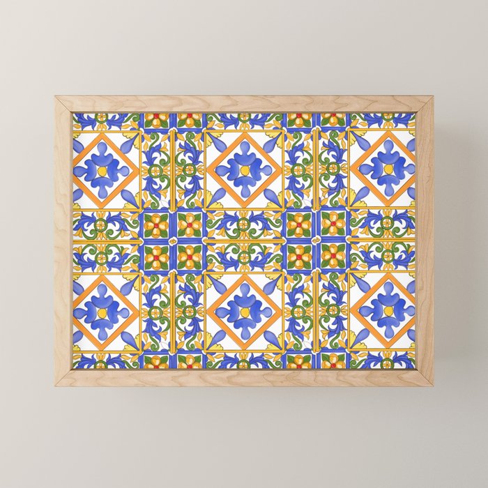Summer,colourful detailed, Sicilian style art Mini Art Print Gallery Image 1