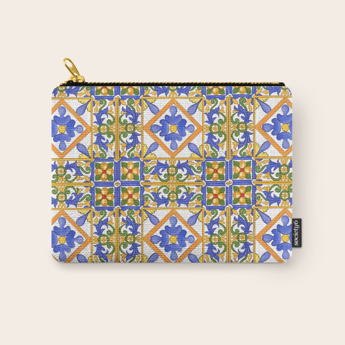 Summer,colourful detailed, Sicilian style art Carry All Pouch Gallery Image 1
