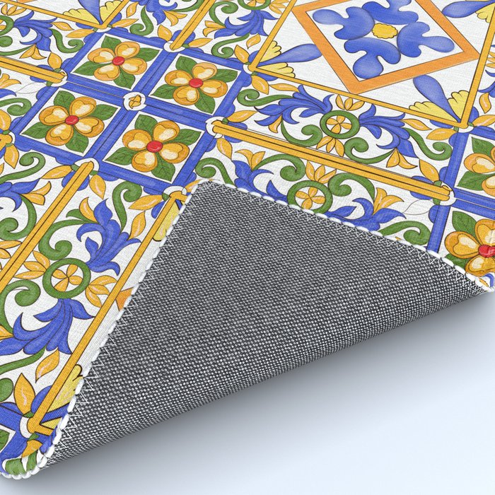 Summer,colourful detailed, Sicilian style art Rug Gallery Image 4