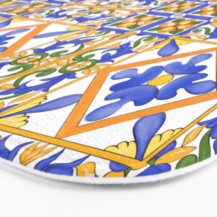 Summer,colourful detailed, Sicilian style art Bath Mat Gallery Image 3