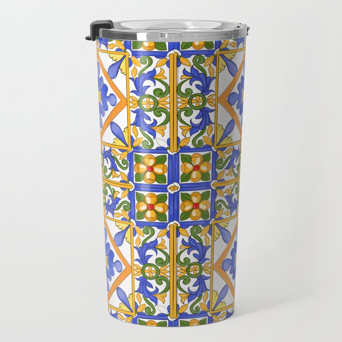 Summer,colourful detailed, Sicilian style art Travel Mug Gallery Image 3