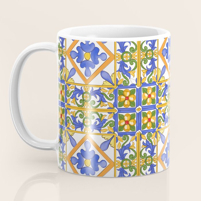 Summer,colourful detailed, Sicilian style art Coffee Mug Gallery Image 3