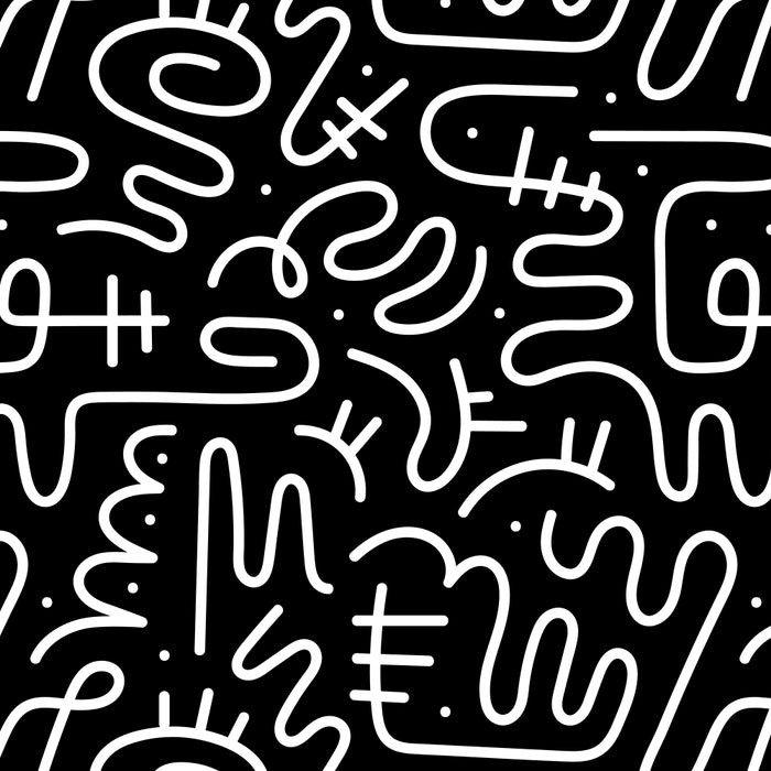 Abstract black and white line doodle pattern Coffee Mug Gallery Image 2