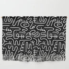 Abstract black and white line doodle pattern Wall Hanging Gallery Image 1