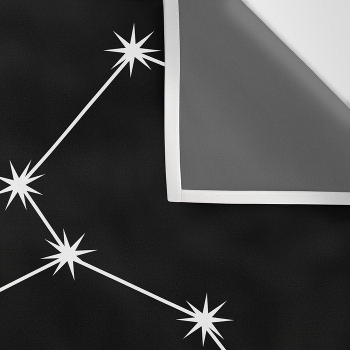Leo Zodiac Star Constellation Line Art Black Wall Tapestry Gallery Image 3