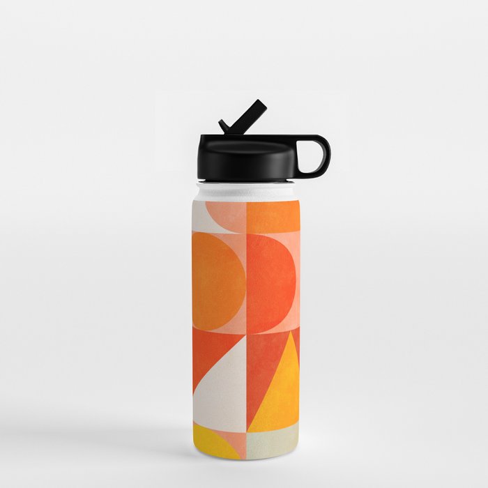 mid century geometry sunny 3 Water Bottle Gallery Image 1