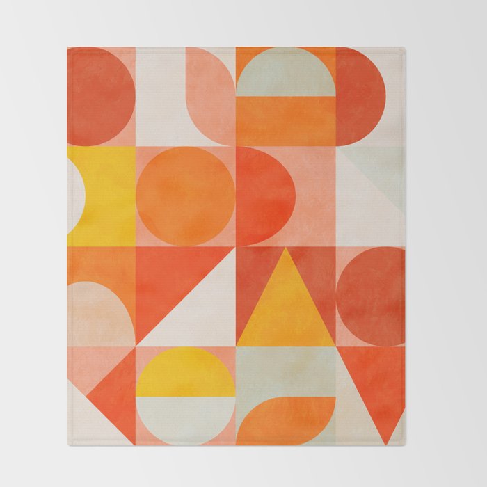 mid century geometry sunny 3 Throw Blanket Gallery Image 2