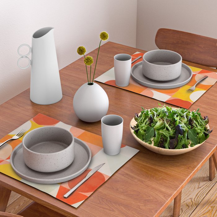 mid century geometry sunny 3 Placemat Gallery Image 2