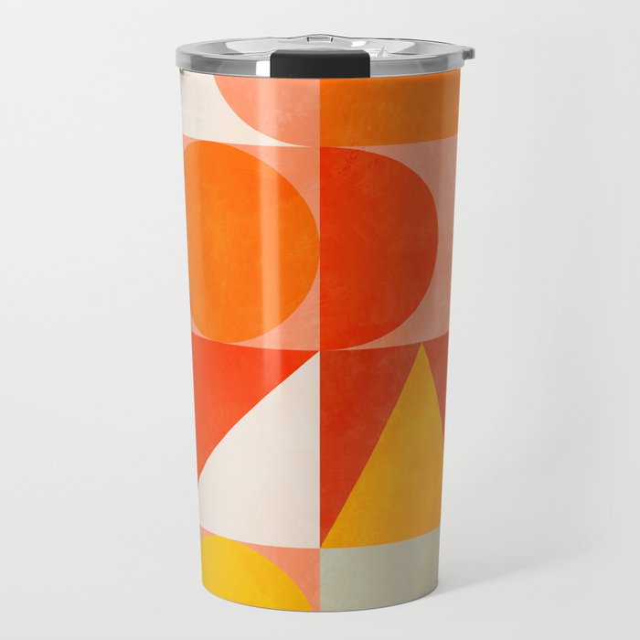 mid century geometry sunny 3 Travel Mug Gallery Image 1