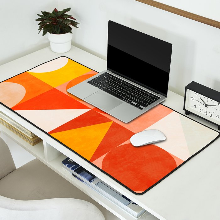 mid century geometry sunny 3 Desk Mat Gallery Image 2