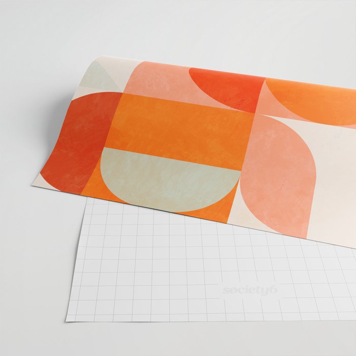 mid century geometry sunny 3 Wrapping Paper Gallery Image 2