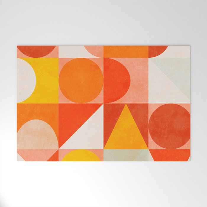 mid century geometry sunny 3 Welcome Mat Gallery Image 1