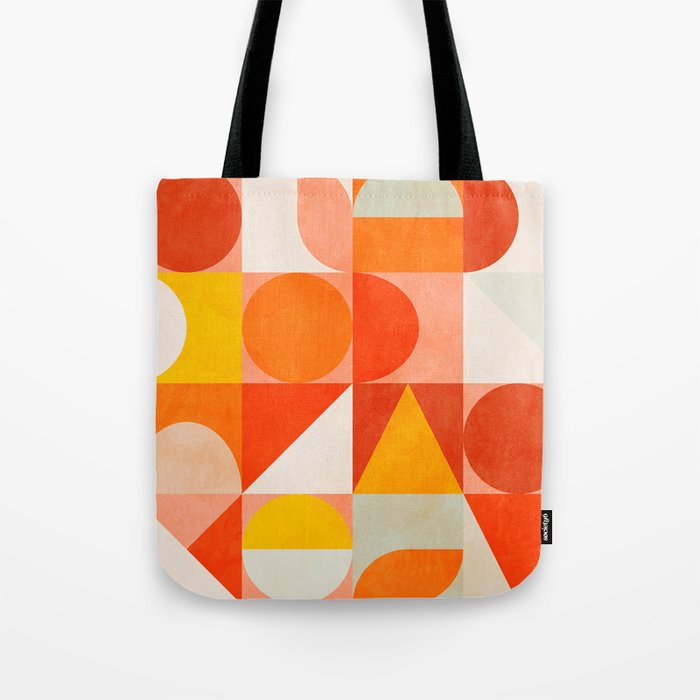mid century geometry sunny 3 Tote Bag Gallery Image 1