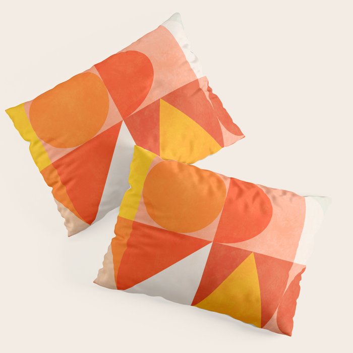mid century geometry sunny 3 Pillow Sham Gallery Image 1