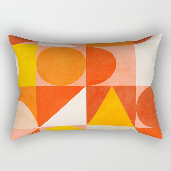 mid century geometry sunny 3 Rectangular Pillow Gallery Image 1