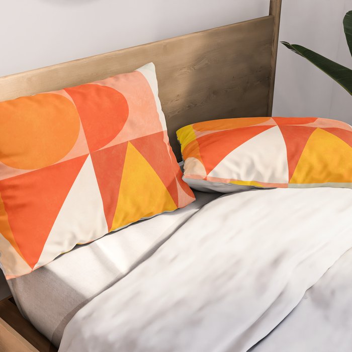 mid century geometry sunny 3 Pillow Sham Gallery Image 2