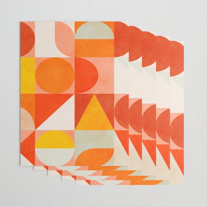 mid century geometry sunny 3 Wrapping Paper Gallery Image 3