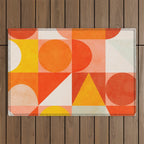 mid century geometry sunny 3 Outdoor Rug Gallery Image 1