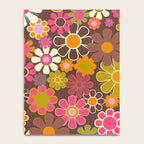 Groovy Retro Garden 60s 70s Floral Pattern Brown Avocado Pink Notebook Gallery Image 4