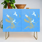 Willow Plants and Birds (blue) Credenza Gallery Image 1