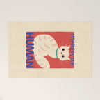 Impress Me Human Vintage Cat, Retro Illustration Welcome Mat Gallery Image 1