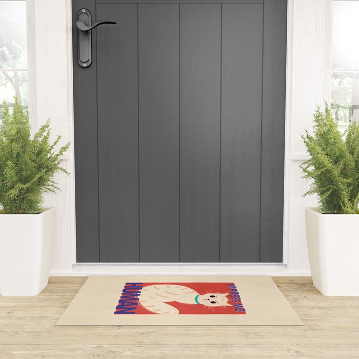 Impress Me Human Vintage Cat, Retro Illustration Welcome Mat Gallery Image 3