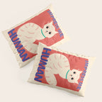 Impress Me Human Vintage Cat, Retro Illustration Pillow Sham Gallery Image 3
