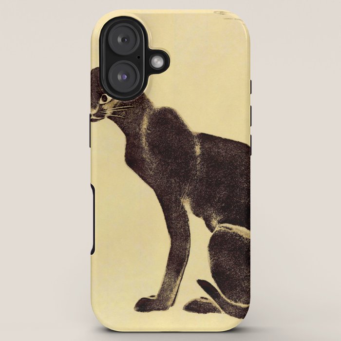 Aoyama Masaharu Black Skinny Cat Japanese Woodblock Print East Asian Art iPhone Case Gallery Image 5