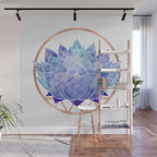 Violet Zen Lotus Flower Watercolor Wall Mural Gallery Image 1