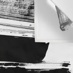 Stripes Black & White Minimalist Abstract Mid century Ink Art Dark Brush Strokes Wall Tapestry Gallery Image 3