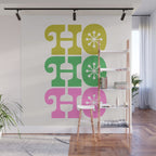Ho Ho Ho - Pink and Green Wall Mural Gallery Image 1