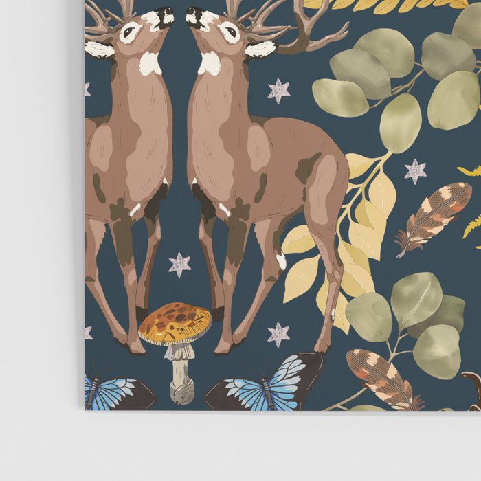 Deer Reflection at Night A Poster Gallery Image 3
