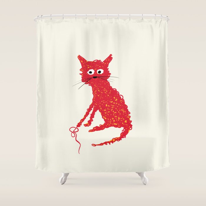 Alfred cat Shower Curtain Gallery Image 1