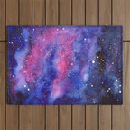 Nebula Galaxy Watercolor Space Sky Outdoor Rug Gallery Image 1