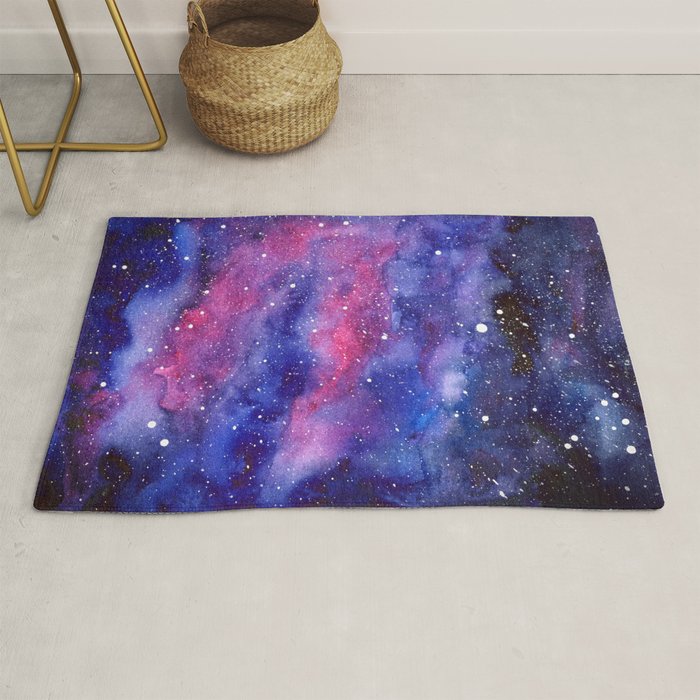 Nebula Galaxy Watercolor Space Sky Rug Gallery Image 1