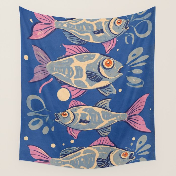Oceanic Life - Fishes Wall Tapestry Gallery Image 4
