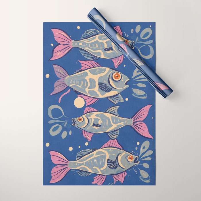 Oceanic Life - Fishes Wrapping Paper Gallery Image 1